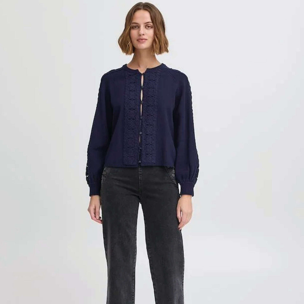 Atelier Reve Maritime Blue Annie Cardigan - Jo And Co Atelier Reve Maritime Blue Annie Cardigan - Atelier Reve