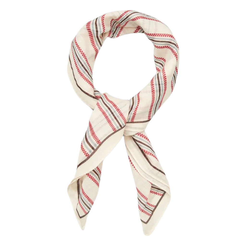 Square cotton birch white scarf with stripes and patterns.
Beck Sondergaard Birch White Tilly Cotta Scarf - Jo And Co Beck Sondergaard Birch White Tilly Cotta Scarf - Beck Sondergaard