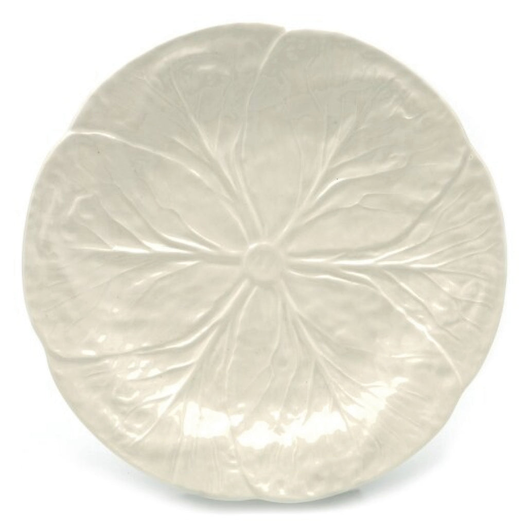 White Dinner Plate with cabbage leaf design, fine hand-glazed ceramic, 26.5cm diameter, made in Portugal.
Bordallo White Dinner Plate - Jo And Co Bordallo White Dinner Plate - Bordallo