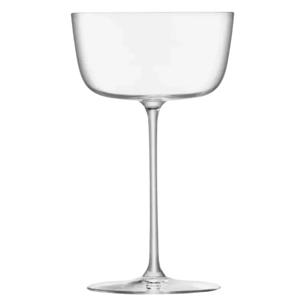 Borough Cocktail Saucer Glass with wide flared bowl and fine stem.