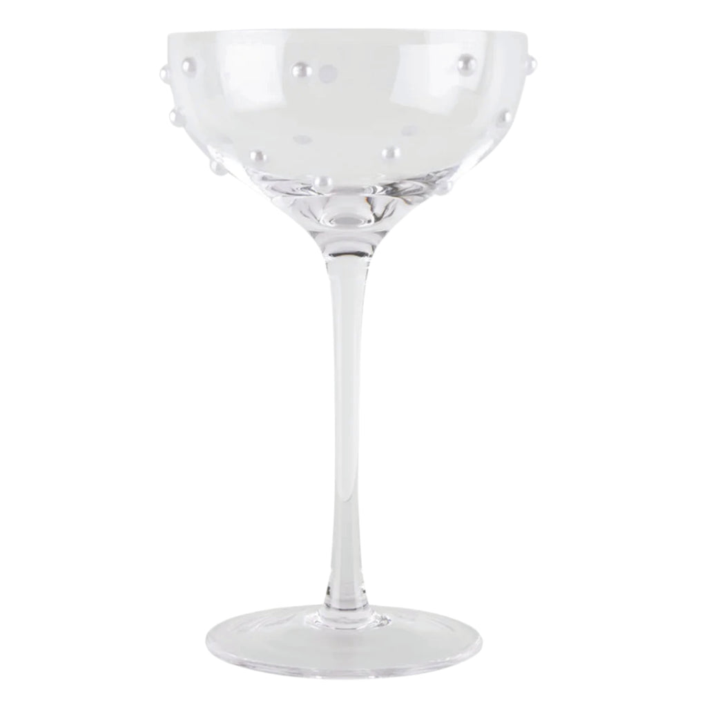 Clear Pearl Glass Coupe - Jo And Co Clear Pearl Glass Coupe