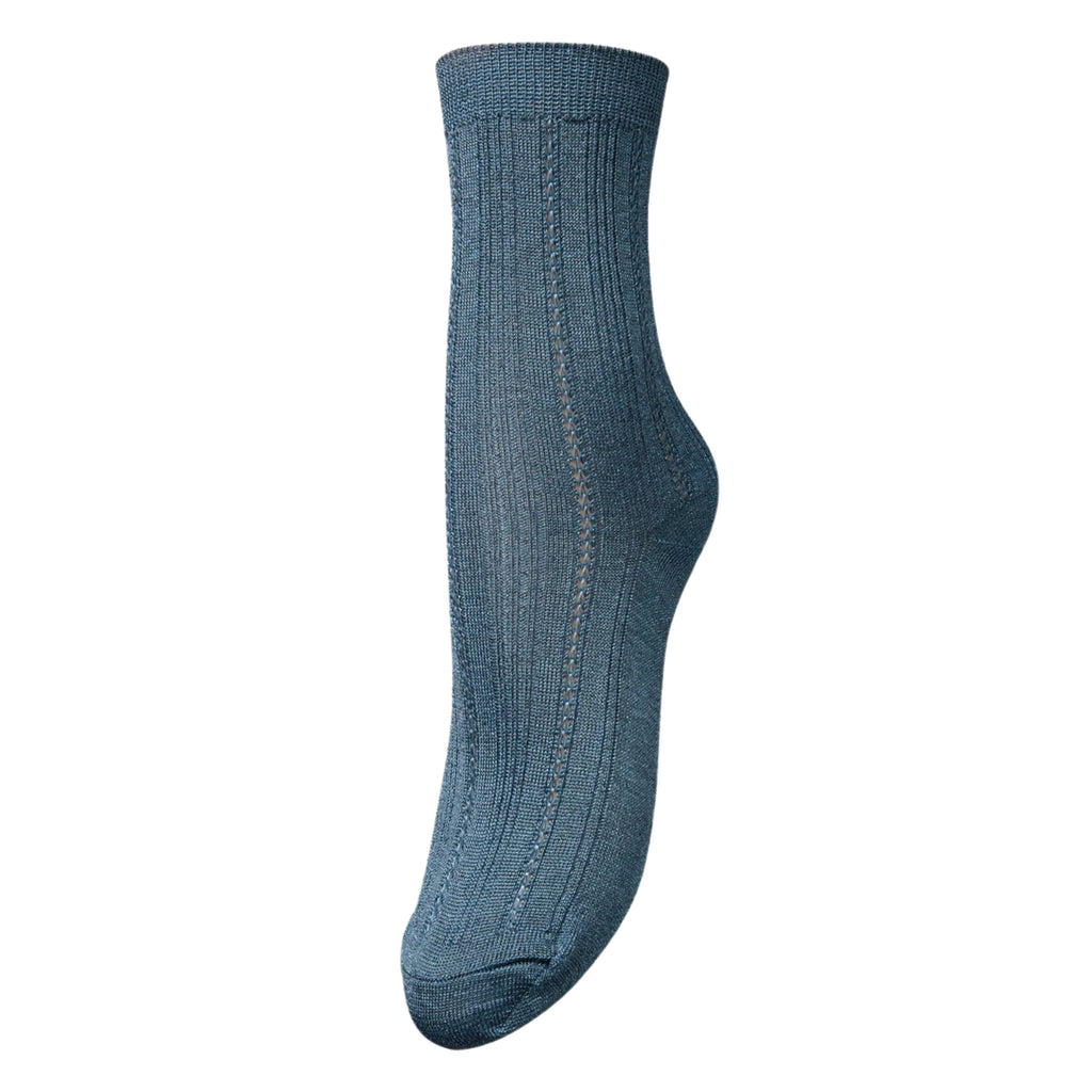 Beck Sondergaard Coronet Blue Glitter Drake Socks with subtle sparkle.