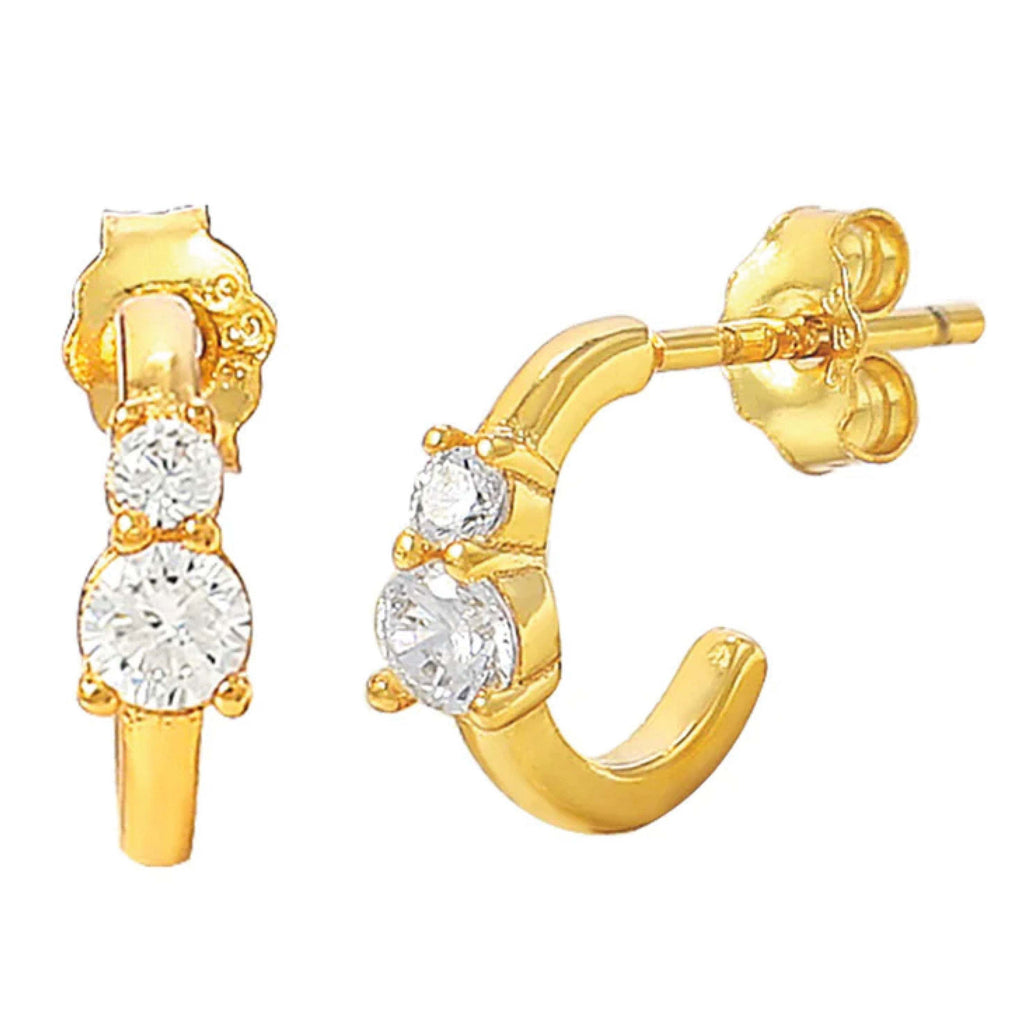 Hultquist Copenhagen Eline Earrings in 18K gold-plated sterling silver with cubic zirconia.