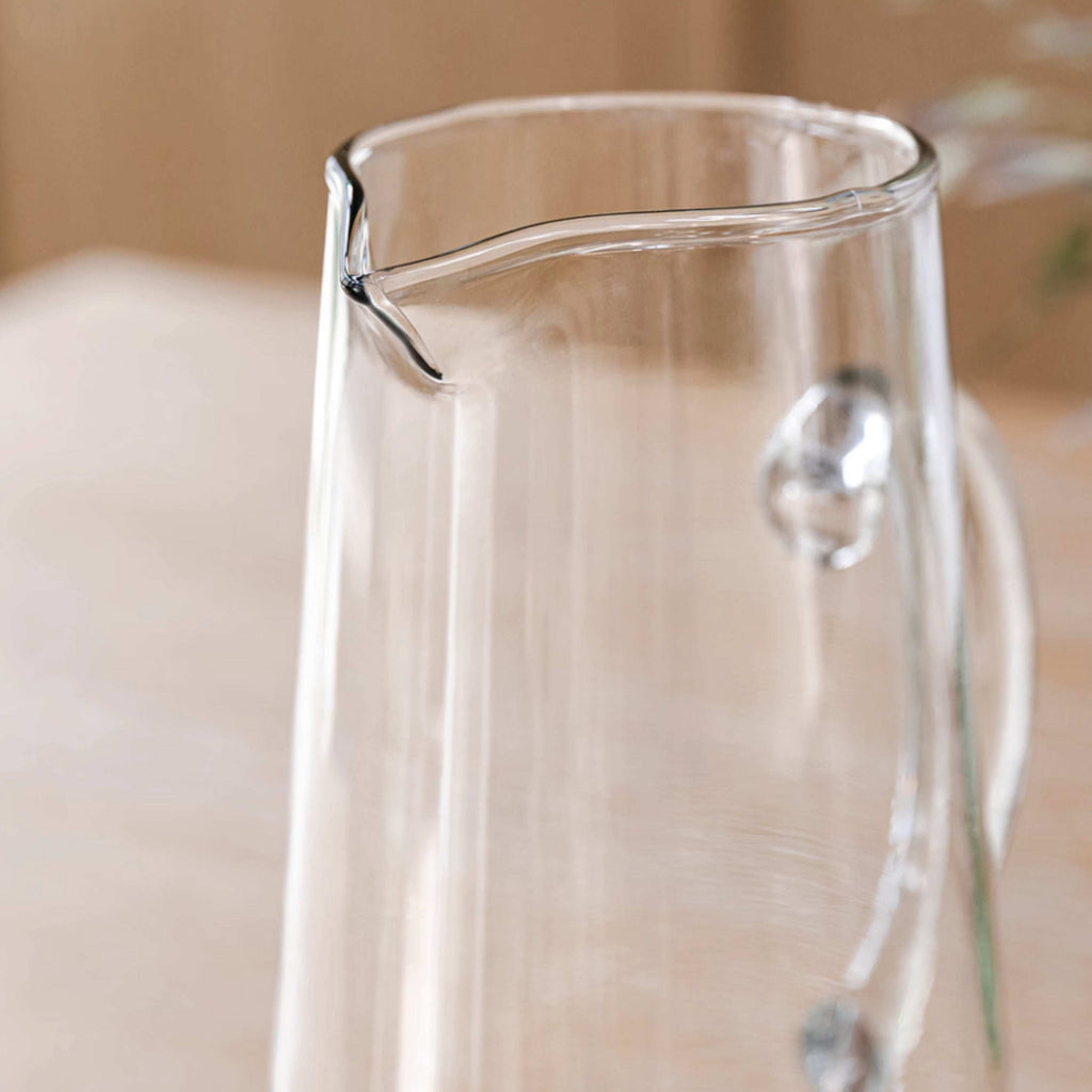 Fonthill Glass Jug with elegant tapered design, crafted from hand-finished recycled glass.