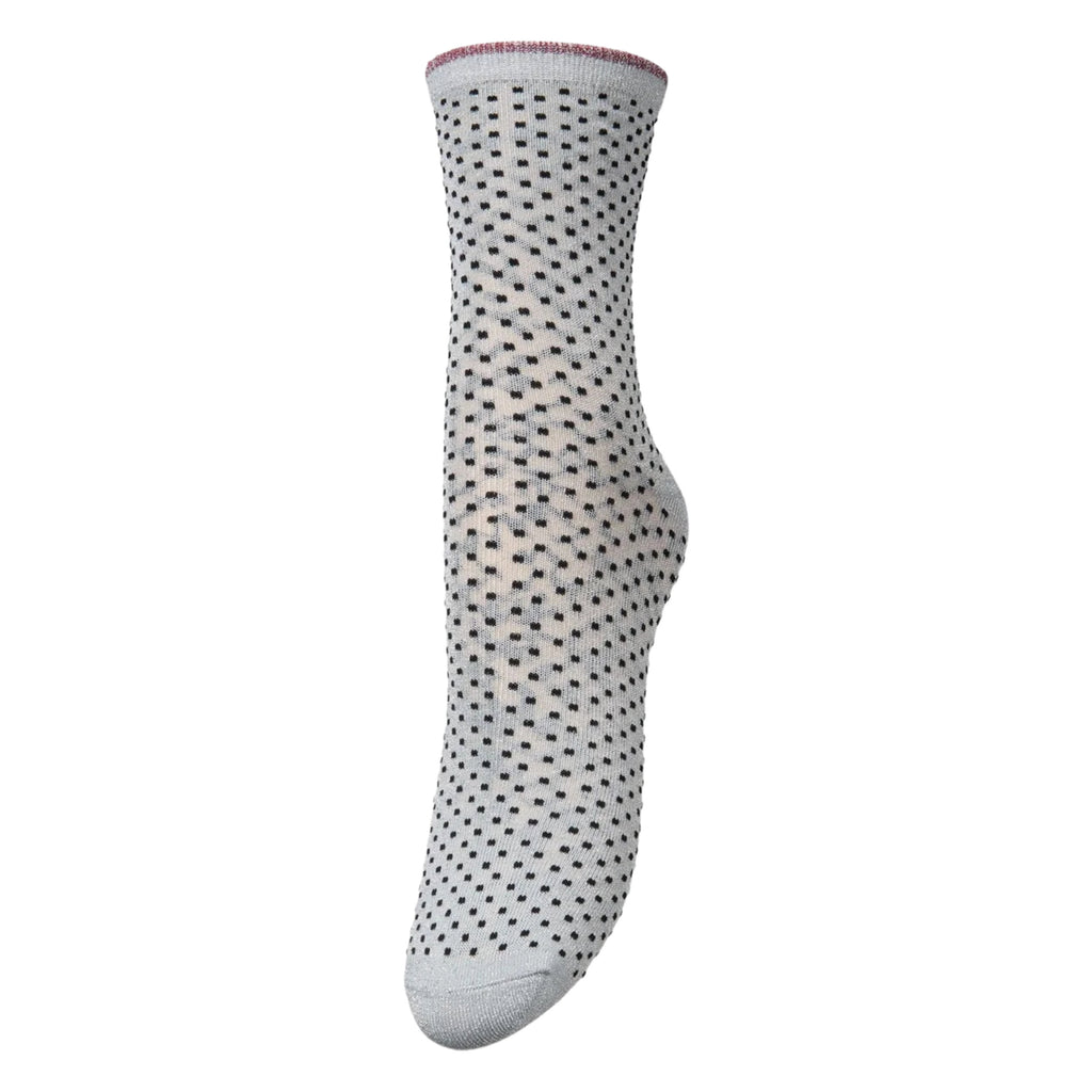 Beck Sondergaard Grey Melange Dina Small Dots Socks with Glitter Details