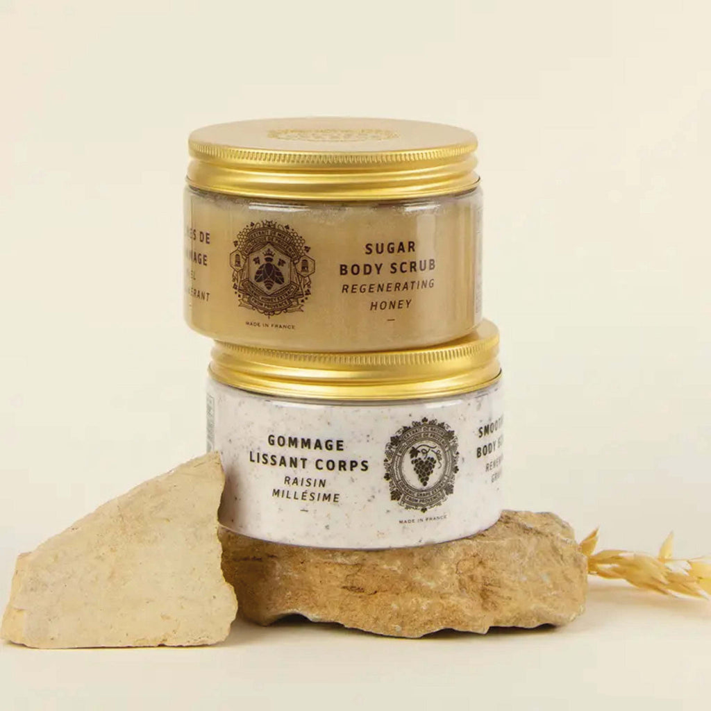 Panier Des Sens Honey Body Sugar Scrub 300g with organic honey and shea butter for smooth, radiant skin.