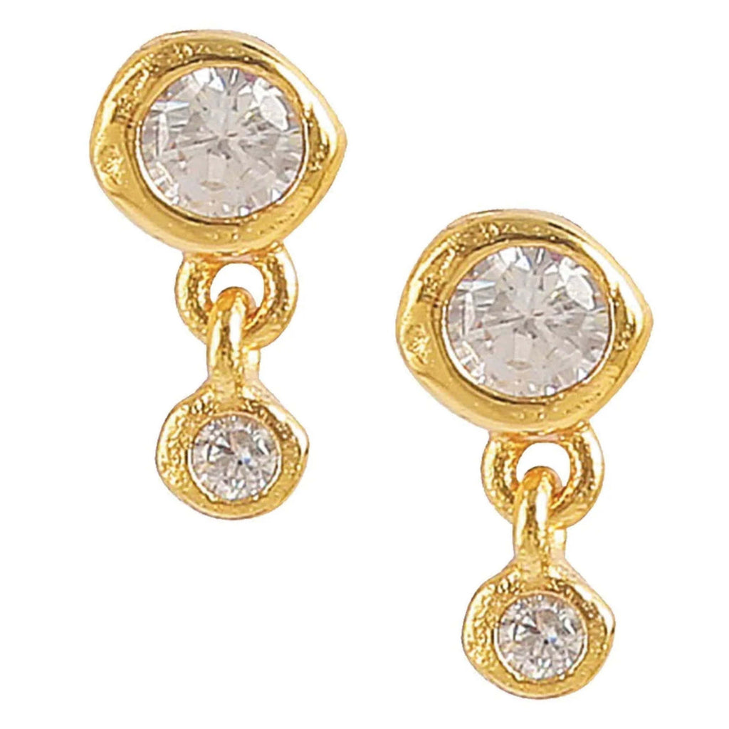 Gold plated earrings with cubic zirconia by Hultquist Copenhagen.