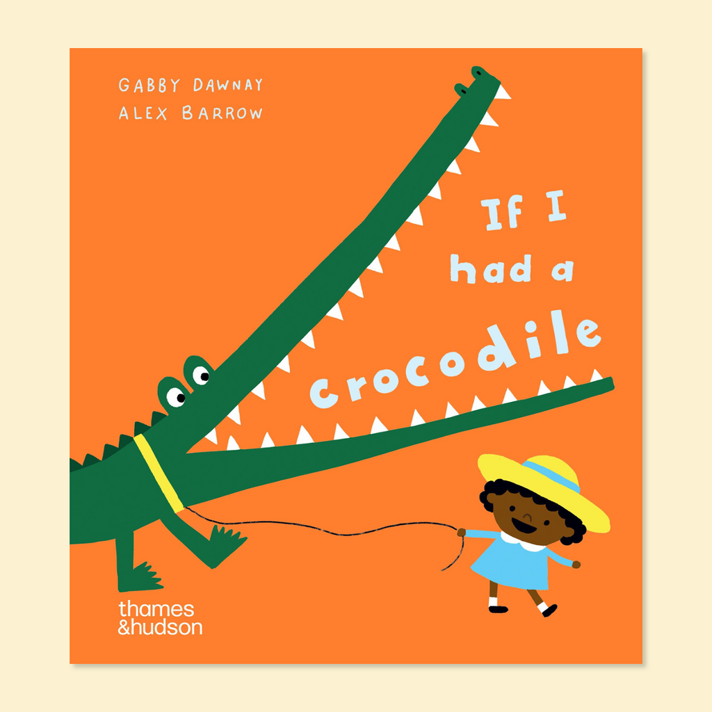 Orange book with crocodile and child illustration.
If I Had A Crocodile Children's Book - Jo And Co If I Had A Crocodile Children's Book Gabby Dawnay & Alex Barrow