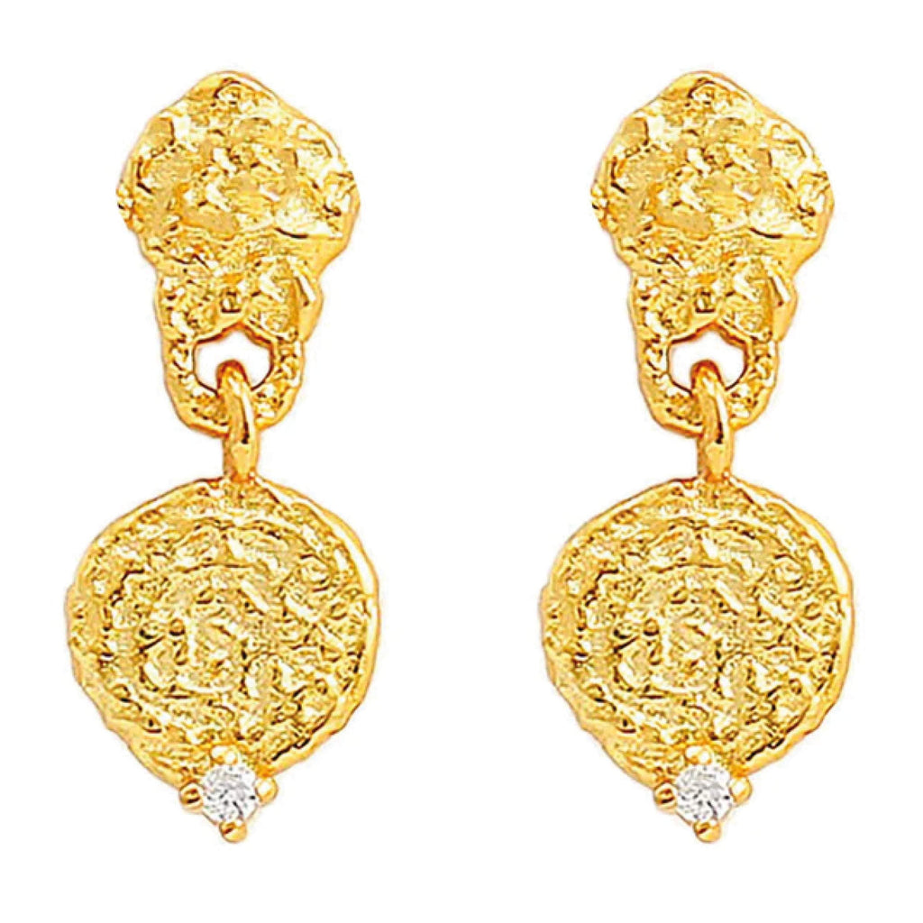 Hultquist Copenhagen Josephine Earrings in 18K gold-plated sterling silver, 1.7 cm length.