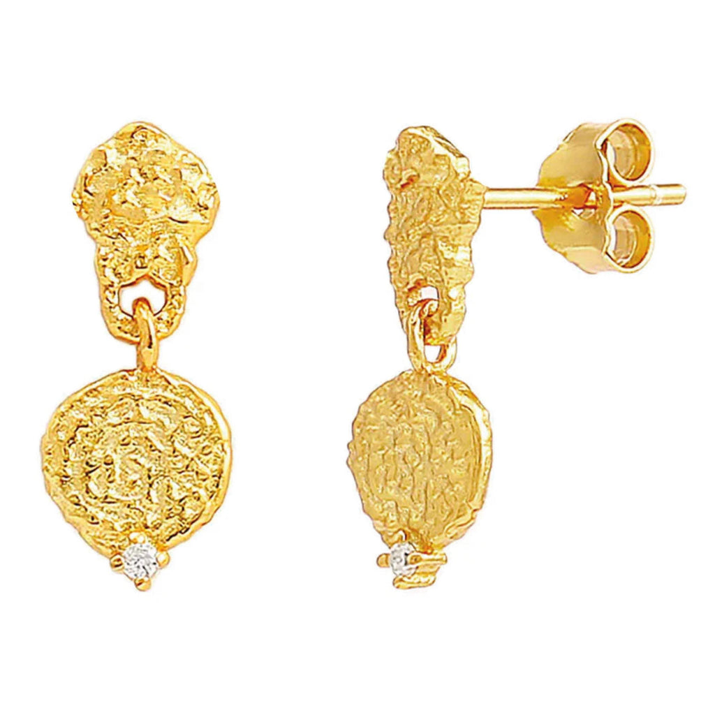 Hultquist Copenhagen Josephine Earrings, 18K gold-plated sterling silver, 1.7 cm length.