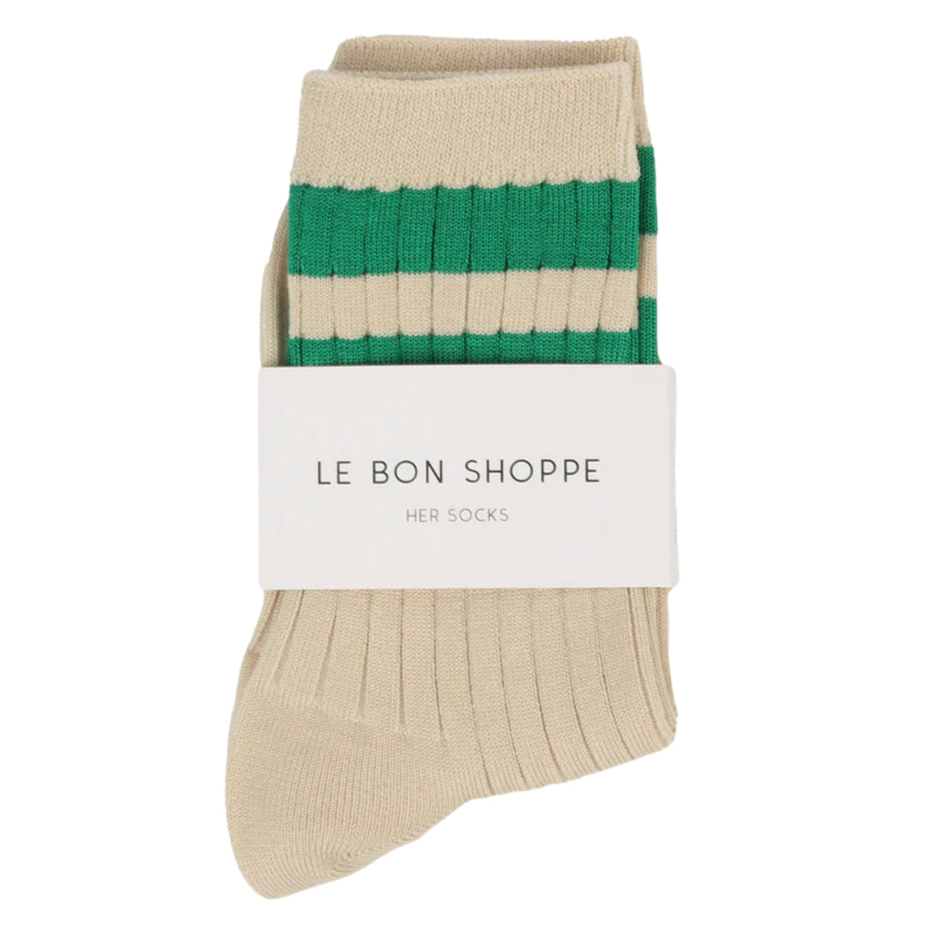 Le Bon Shoppe Green Her Varsity Socks - Jo And Co Le Bon Shoppe Green Her Varsity Socks - Le Bon Shoppe 