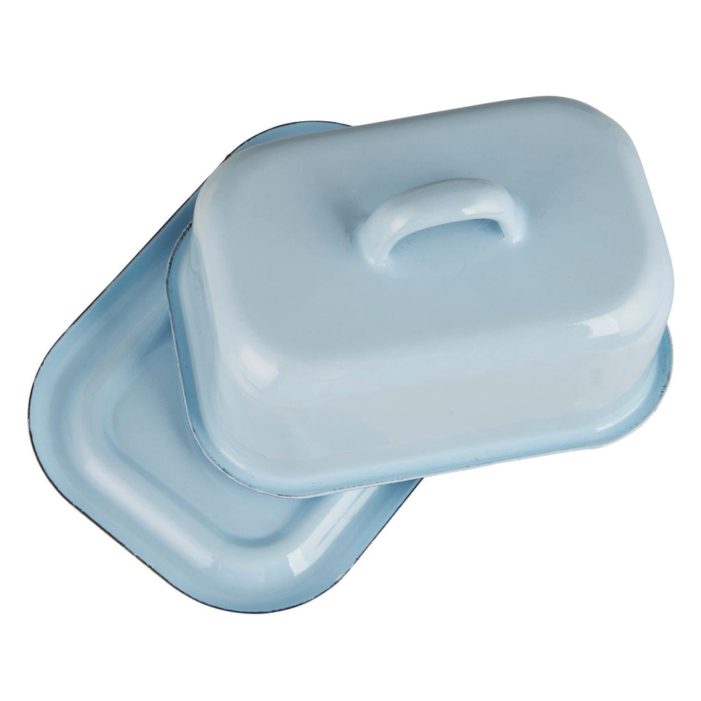 Butter box in light blue ceramic with lid.
Light Blue Butter Box - Jo And Co Light Blue Butter Box