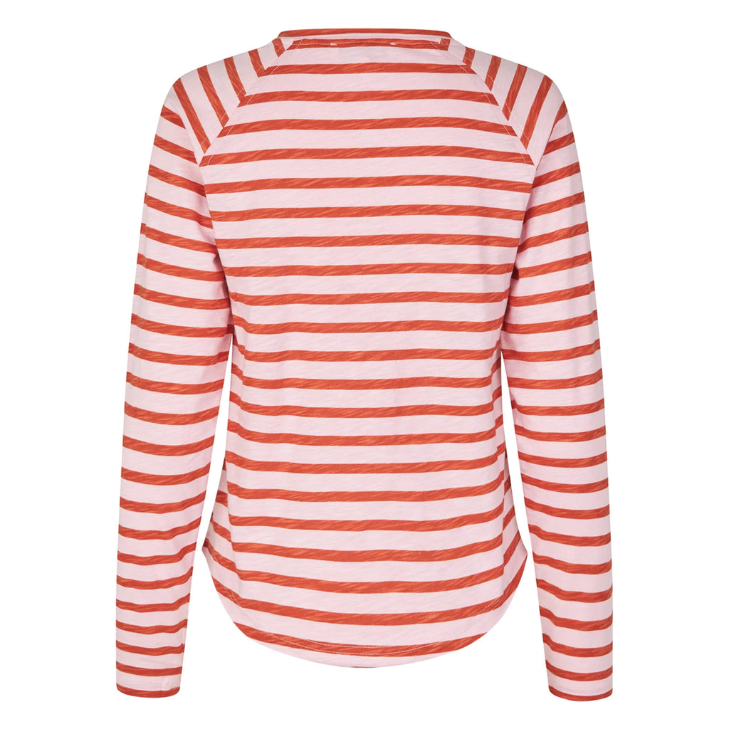 Long-sleeved T-shirt in 100% cotton with a pink and red striped design.
Lollys Laundry Light Pink Stripe Liva Long Sleeve Top - Jo And Co Lollys Laundry Light Pink Stripe Liva Long Sleeve Top - Lollys Laundry