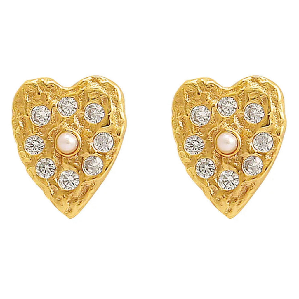 Hultquist Copenhagen Lucia Earrings in 18K gold-plated sterling silver with crystal accents.