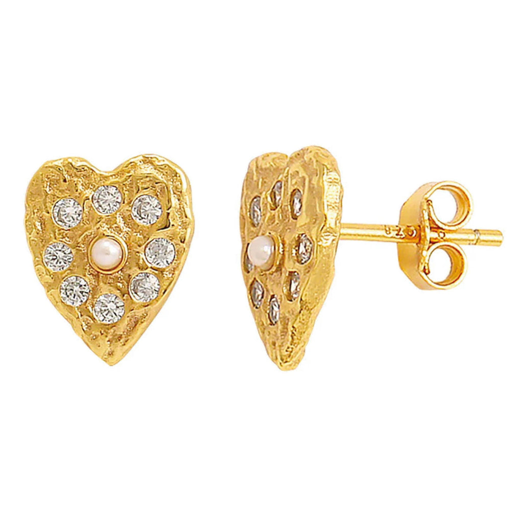 Hultquist Copenhagen Lucia Earrings in 18K gold-plated sterling silver, 1 cm length.