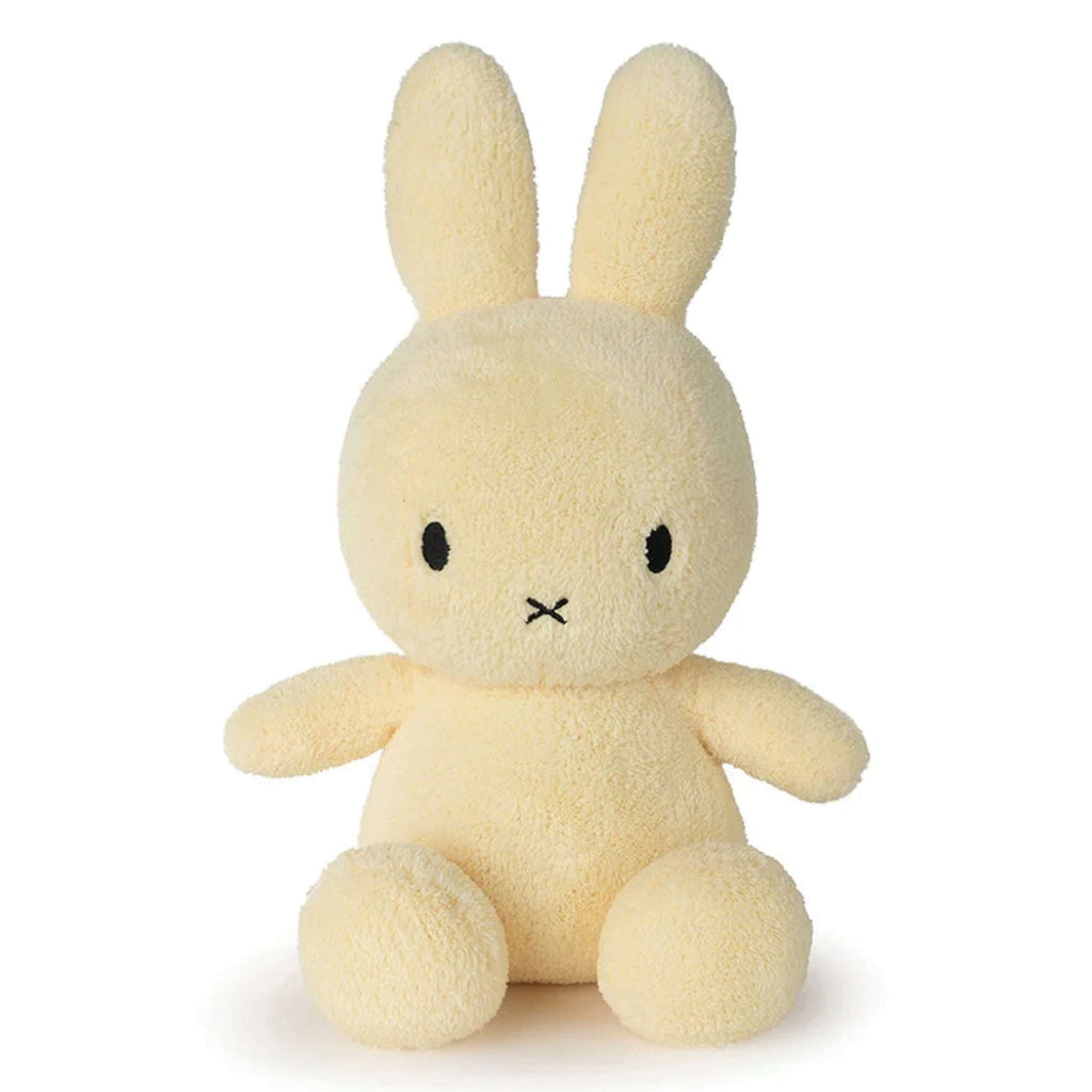 Miffy Terry Yellow plush toy 33cm, made from 90% recycled PET plastic, handmade and durable.