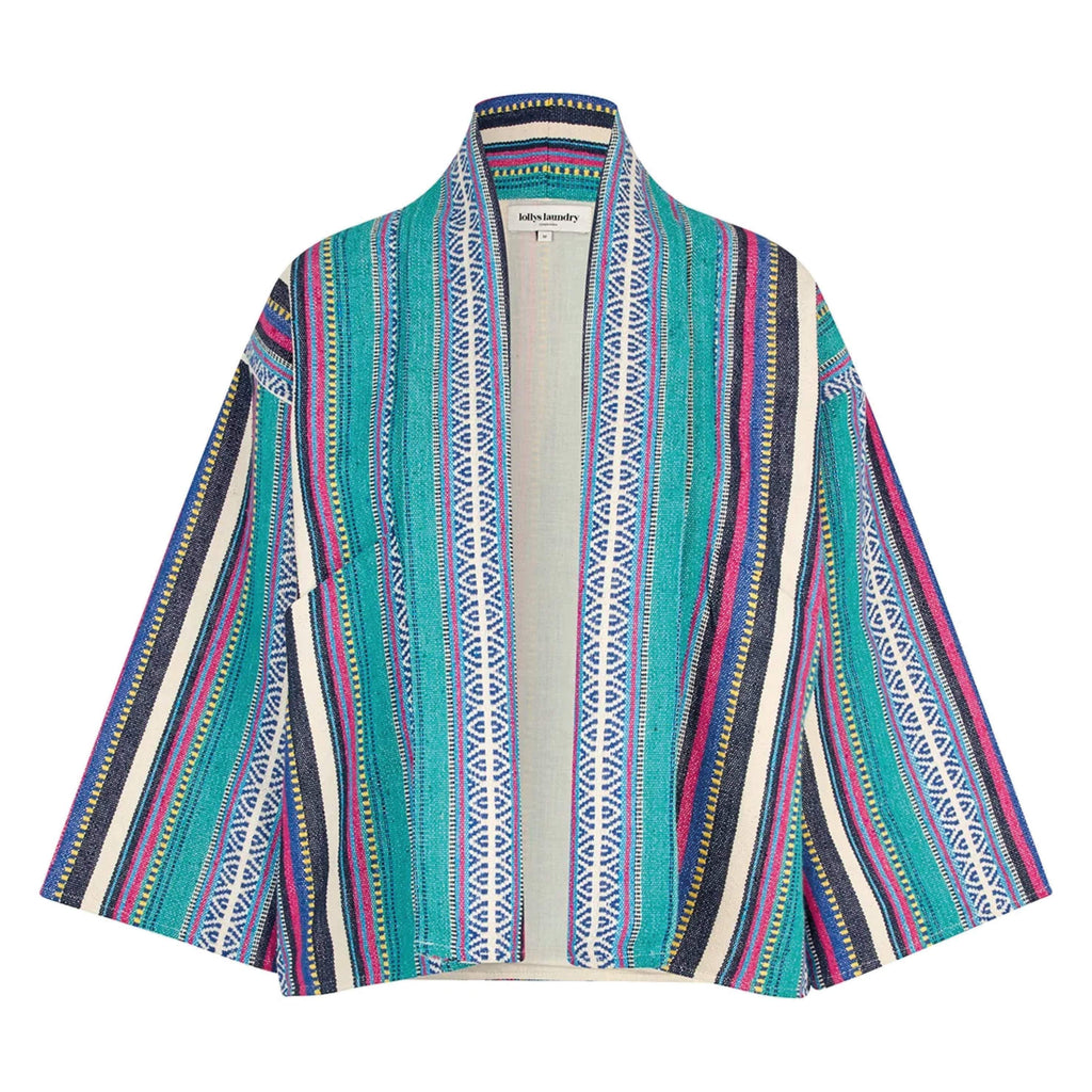 Lollys Laundry Multicoloured Rumi Jacket with bohemian stripe pattern and wide sleeves.