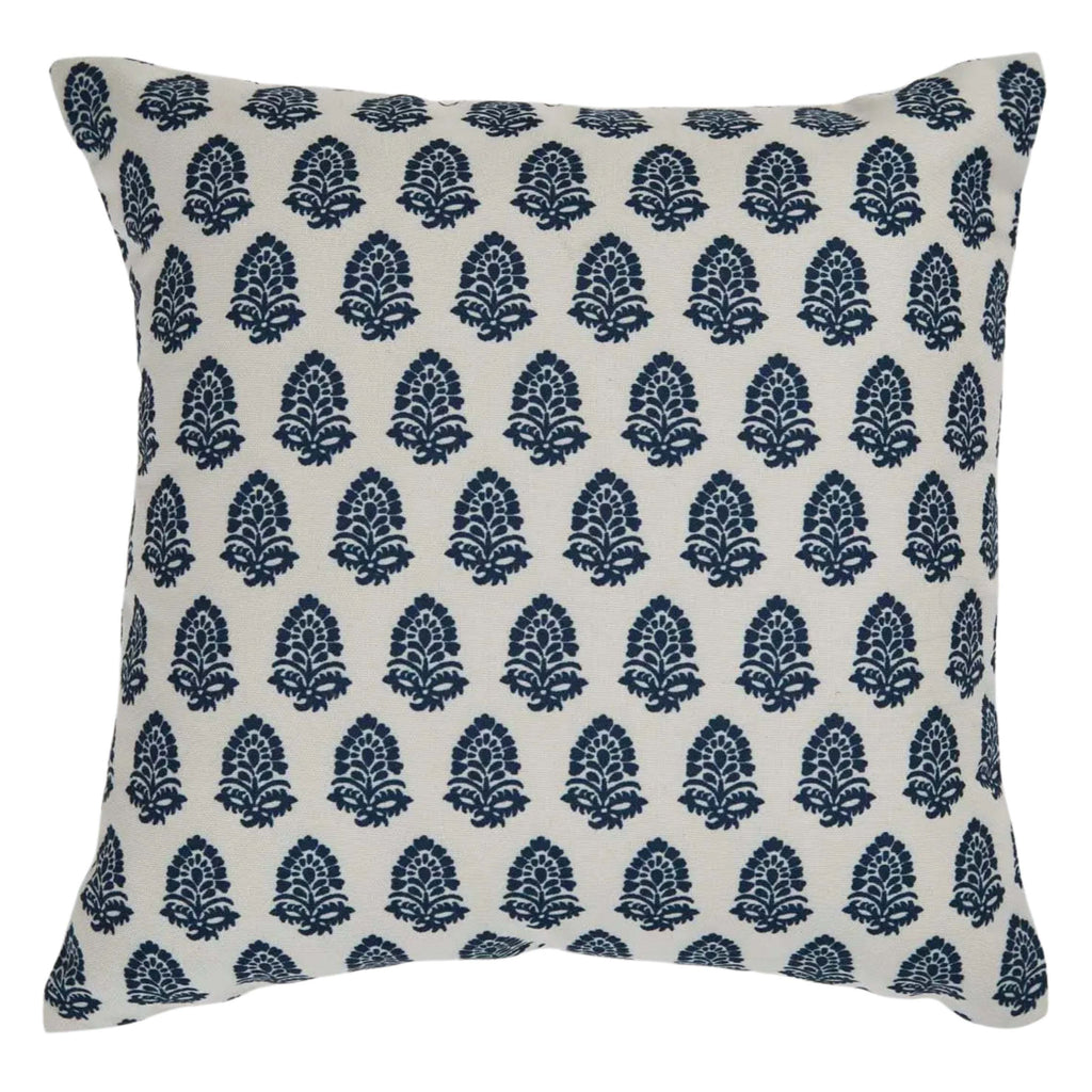 Navy Acorn Canvas Cushion - Jo And Co Navy Acorn Canvas Cushion