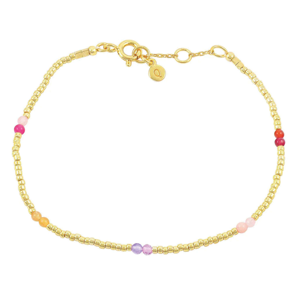 Hultquist Copenhagen Penelope Bracelet with gold plated and colored beads.