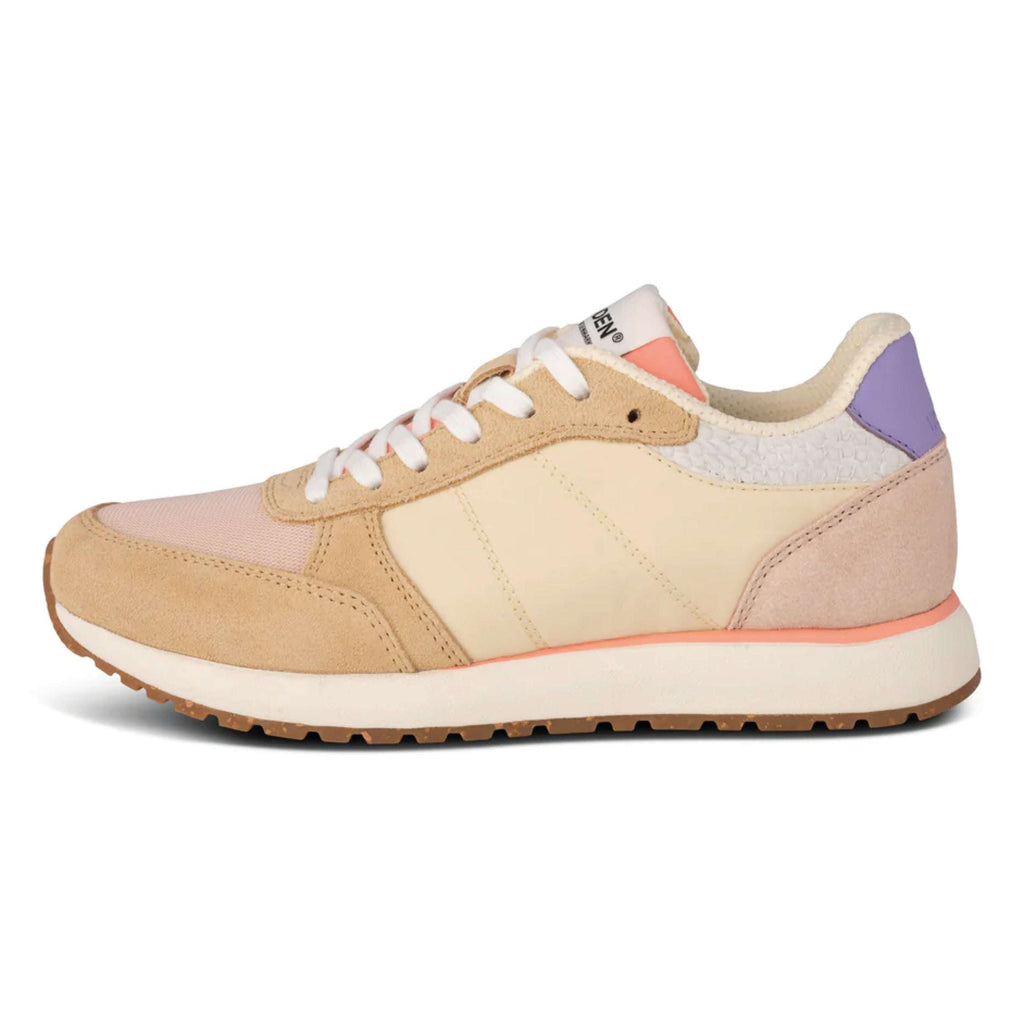 Woden Ronja Powder Multi Sneakers with color blocking, leather and textile design, fish leather heel, and cork sole.
Woden Ronja Powder Multi Sneakers - Jo And Co Woden Ronja Powder Multi Sneakers - Woden