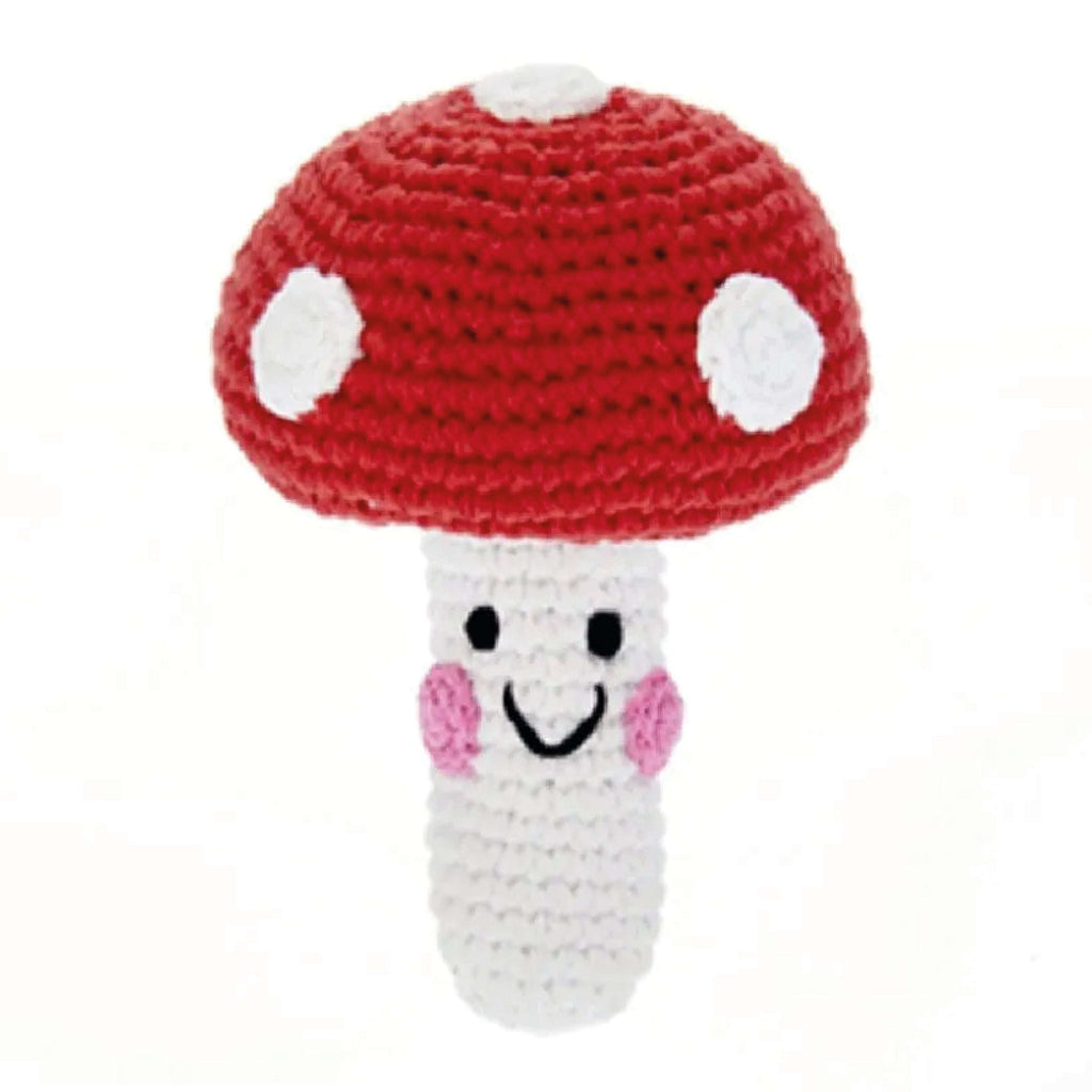 Red Toadstool Baby Rattle - Jo And Co Red Toadstool Baby Rattle