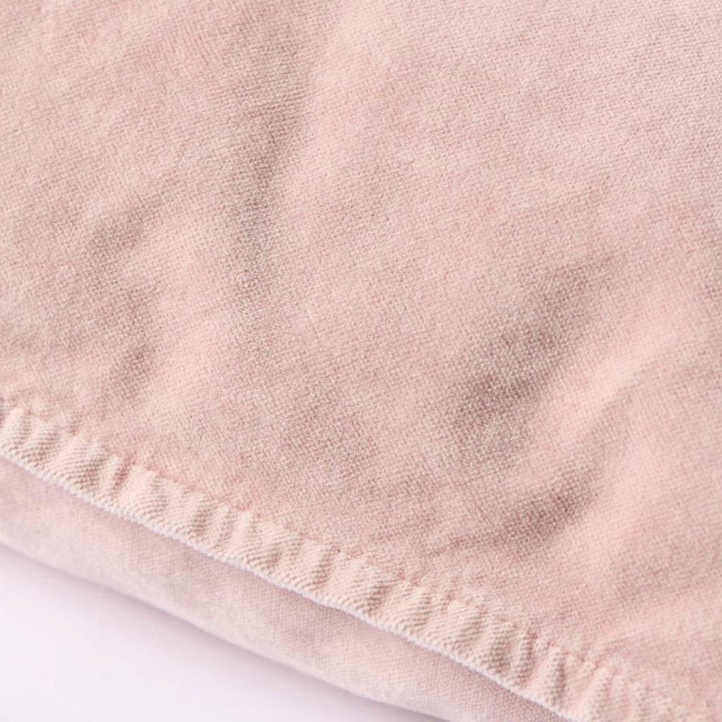 Stonewashed cotton velvet cushion in rose with thin border piping W: 52 L: 52cm
Rose Shadow Velvet Cushion - Jo And Co Rose Shadow Velvet Cushion