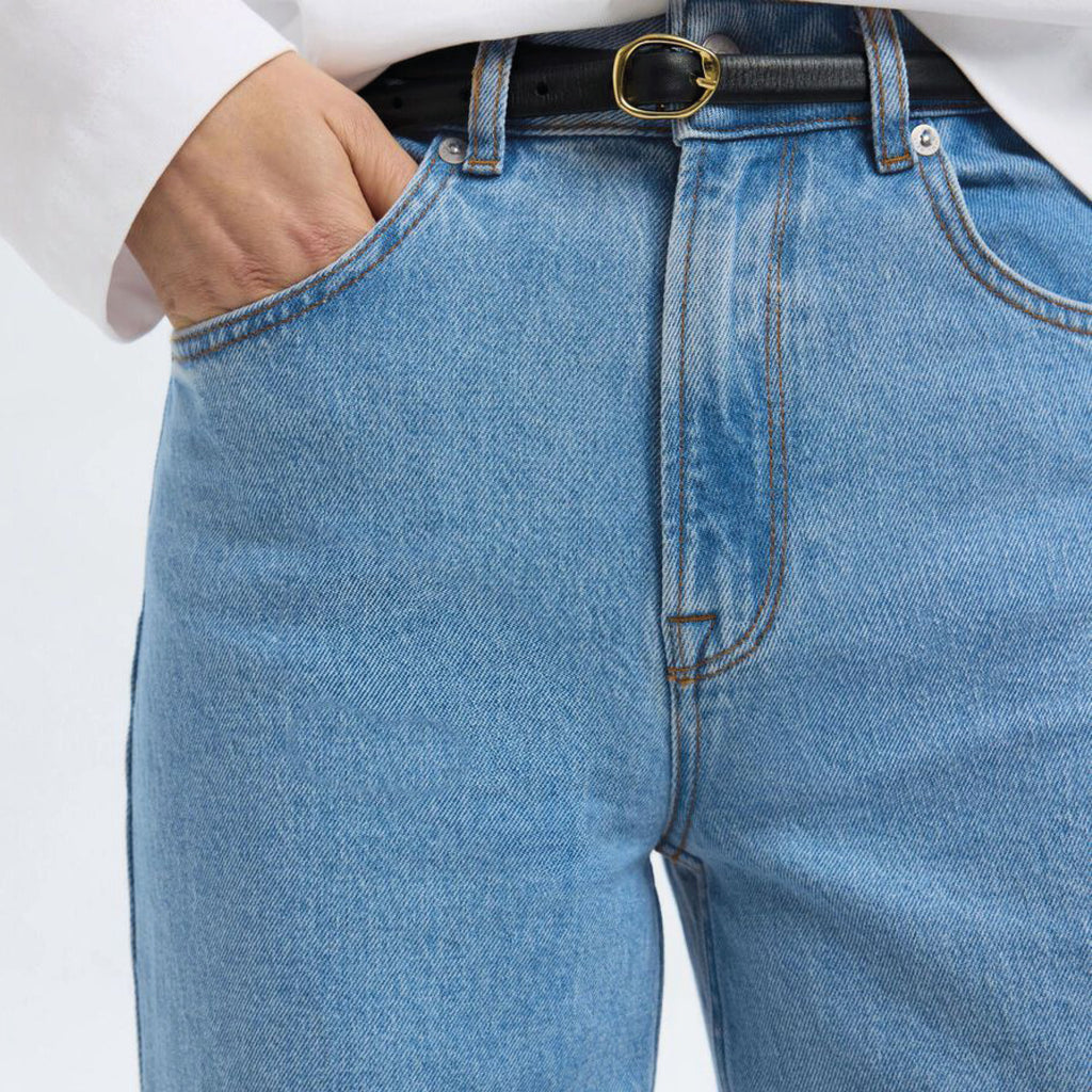 High waist wide-leg jeans in stonewashed finish with a 5-pocket design.
Selected Femme Alice Light Blue Denim Jeans - Jo And Co Selected Femme Alice Light Blue Denim Jeans - Selected Femme