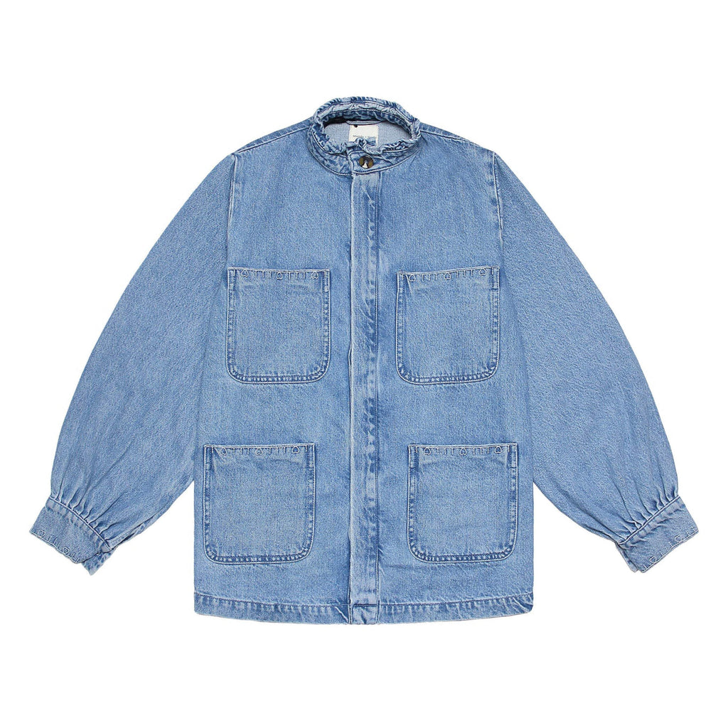 Seventy + Mochi Weekender Dear Pablo Jacket with floral embroidery and frill collar.