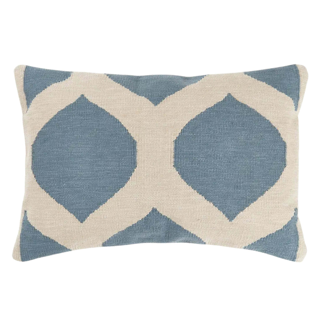 Sky Blue Cyrus Cushion with intricate durable weave, 40 x 60 cm.