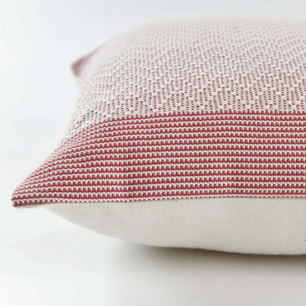 Watermelon Chevron Cushion with raised embroidery on soft cotton, 40 x 60 cm.