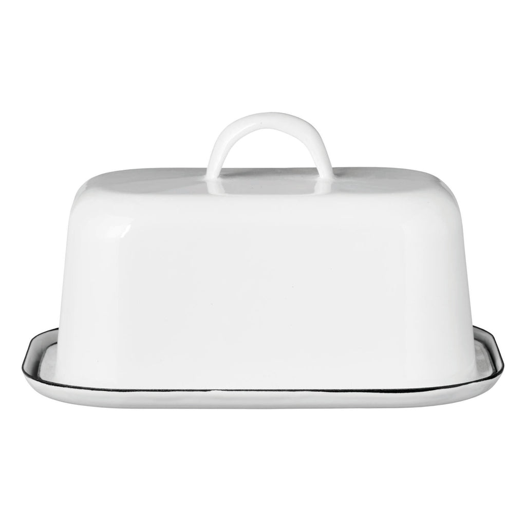 Butter box in white ceramic with lid.
White Butter Box - Jo And Co White Butter Box