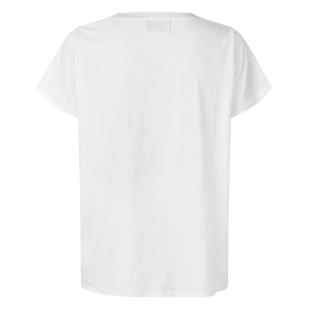 Back view of Lollys Laundry White Roma T-Shirt, 100% cotton, relaxed fit.